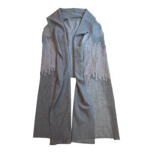 Fuyuntang Women’s Heather Grey Wool Shawl Vest